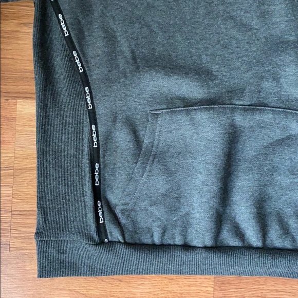 BEBE NWT charcoal gray hoodie with pocket - Picture 7 of 8